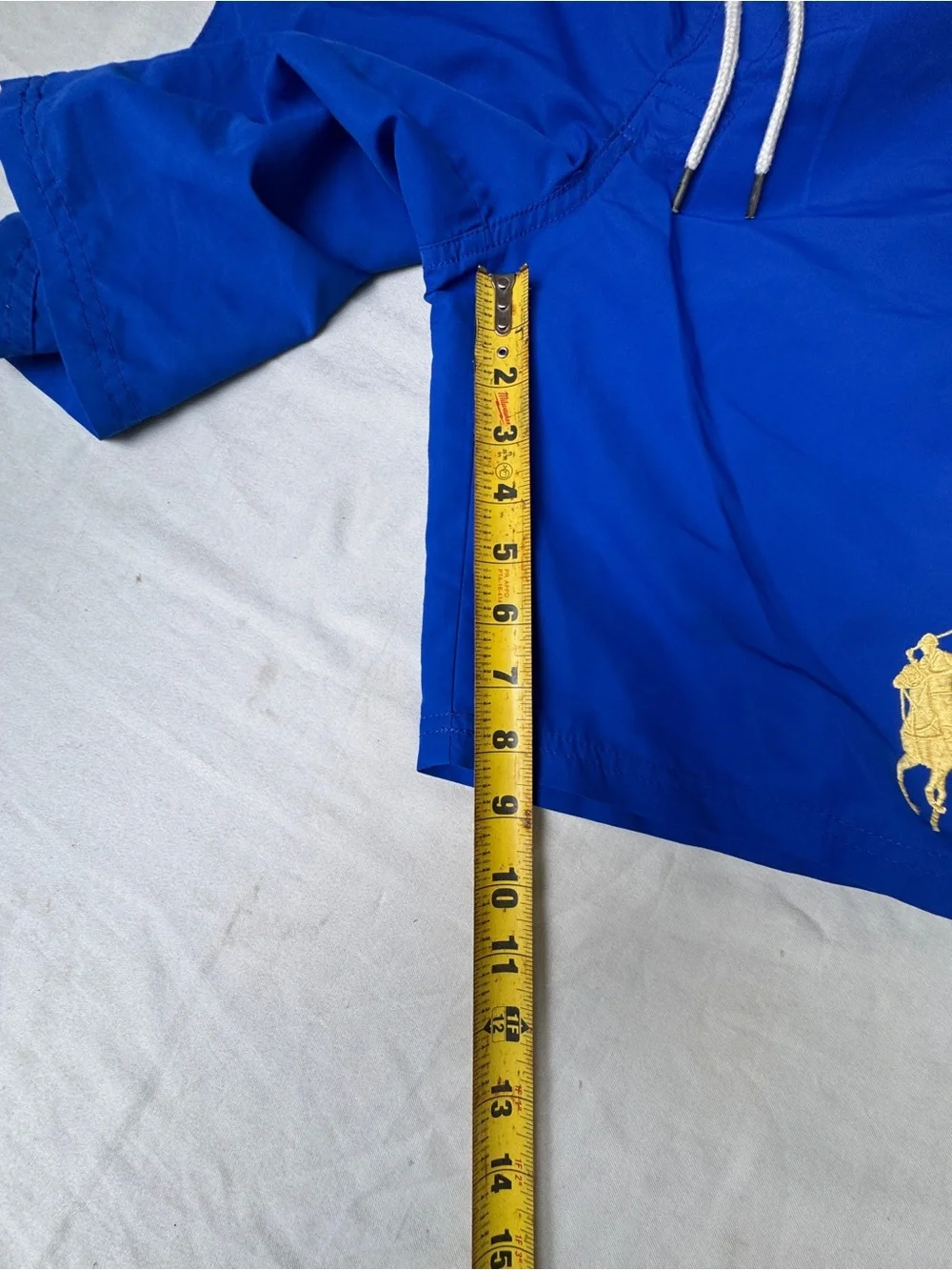 Polo by Ralph Lauren Boys Youth  Royal Blue Swim Trunks with Yellow Logo Size M